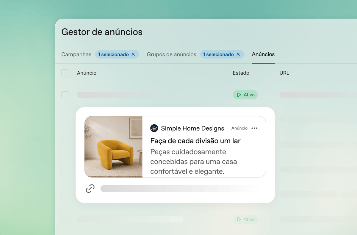 Gestor de anúncios do ChatGPT Ads com uma campanha ativa