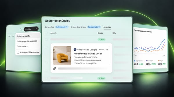 Gestor de ChatGPT Ads com campanhas, anúncio e métricas
