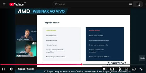 participação de Rui Martins (SMartLinks) no Webinar sobre IA nas Empresas da AMD